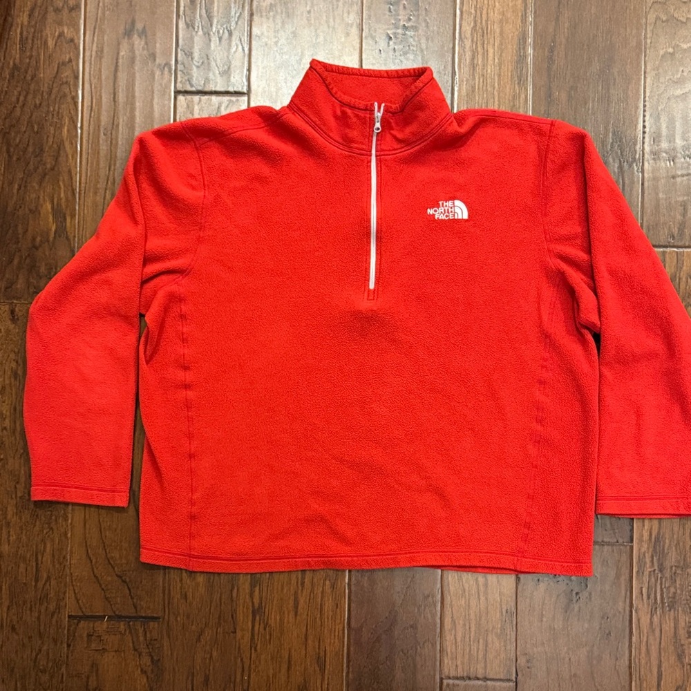 The North Face Bright Red Quarter-Zip Fleece sz XL